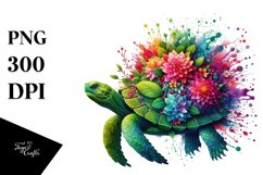 Turtle Flowers PNG Product Image 1