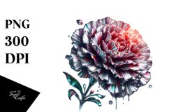 Detailed Shiny Carnation Made of | Round Watercolor Splash Product Image 3