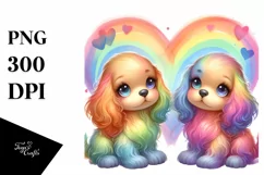 Cocker Spaniel with Heart in Watercolor PNG Product Image 1