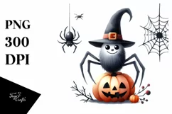 Funny Halloween Spider Clipart PNG Product Image 3