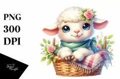 Colorful Baby Lamb Smiling Clipart Product Image 3
