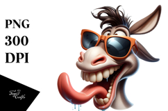 Exaggerated Goofy Cartoon Donkey PNG Product Image 1