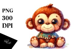 Vibrant Brownish Sewed Plush Monkey Product Image 3