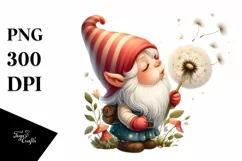 Gnome Blowing Dandelion Clipart |T-shirt, Mug, Tumbler Product Image 8