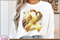 Childhood Cancer Awareness Ribbon, Gold Ribbon Cancer png Product Image 1
