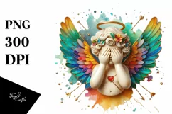 Cupid Angel Of Love Gesture Watercolor Florals Clipart Product Image 8