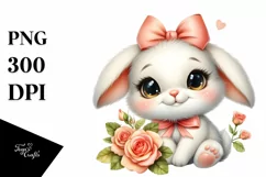 Easter Bunny Egg Flower, Clipart |T-shirt, Mug PNG Product Image 8