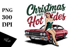 Christmas Vibes and Hot Rides PNG Clipart |Tshirt Design Product Image 3