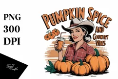 Pumpkin Spice and Country Vibes PNG Product Image 1