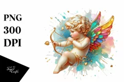 Cupid Angel Of Love Gesture Watercolor Florals Clipart Product Image 8