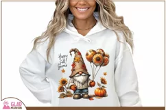 Happy Fall Gnomie png, Autumn Sunflower Gnome sublimation Product Image 4