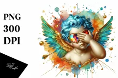Cupid Angel Of Love Gesture Watercolor Florals Clipart Product Image 8