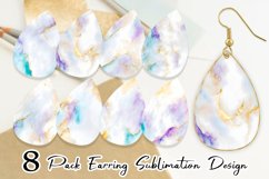 Earring teardrop sublimation design White Alcohol Ink Product Image 1