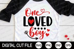 Valentine Boy SVG, One Loved Boy, Kids Valentines Day Shirt Product Image 1