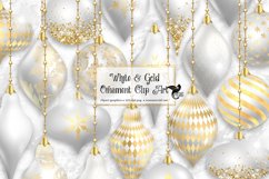 White and Gold Ornament Clipart Product Image 1