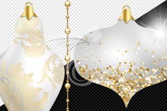 White and Gold Ornament Clipart Product Image 4