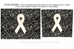 White Awareness Ribbon, 20oz Skinny Tumbler Sublimation Product Image 2