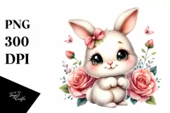 Easter Bunny Roses Butterfly , Clipart |T-shirt, Mug PNG Product Image 8