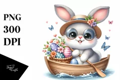 Easter Bunny Egg Flower, Clipart |T-shirt, Mug PNG Product Image 8