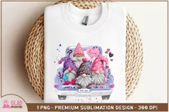 Gnome truck valentine sublimation, Valentines Day Gnome png Product Image 2