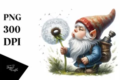 Gnome Blowing Dandelion Clipart |T-shirt, Mug, Tumbler Product Image 8