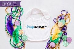 White Baby Bib | Mardi Gras Mock up Product Image 1