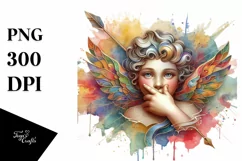 Cupid Angel Of Love Gesture Watercolor Florals Clipart Product Image 8