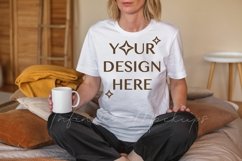 White Bella Canvas 3001 tshirt mockup Real model mockup Product Image 1