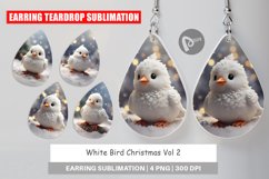 Earring teardrop sublimation design White Bird Christmas Product Image 1