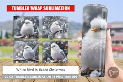Tumbler Sublimation Wrap White Bird Christmas Product Image 1