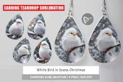 Earring teardrop design White Bird Christmas Product Image 1