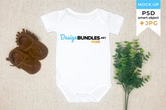 Baby Mockup | White Bodysuit mockup | JPG | PSD smart object Product Image 1