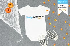White bodysuit mockup Halloween | Halloween baby mockup Product Image 1