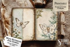 White Butterflies Junk Journal Pages Product Image 2