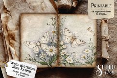 White Butterflies Junk Journal Pages Product Image 3