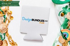 White Can Cover Mock up for St. Patrick's Day Product Image 1