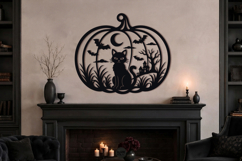 White Cat Halloween Pumpkin SVG Design Product Image 2