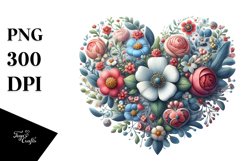 Valentines Floral Heart , Clipart |T-shirt, Mug, Tumbler Product Image 7