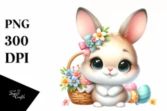 Easter Bunny Egg Flower, Clipart |T-shirt, Mug PNG Product Image 8