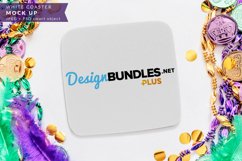 White Coaster | Mardi Gras Sublimation Mock up Product Image 1