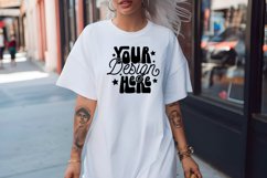 White Comfort Colors Tshirt Mockup - Trendy Model Mockup Product Image 1