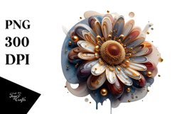 -Like Gerbera with Golden Insertions, PNG Product Image 1