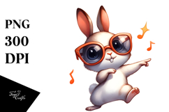 Playful Watercolor Rabbit PNG Product Image 1