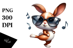 Playful Watercolor Rabbit PNG Product Image 1