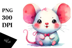Cute Baby Mouse Illustration, Transparent PNG Product Image 1