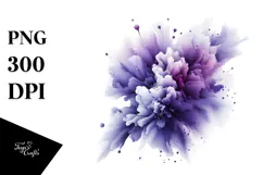Abstract Metallic Violet, Watercolor Splash PNG Product Image 1
