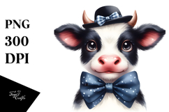 Funny Cow with Bow and Tie, High-Res PNG Product Image 1