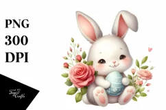 Easter Bunny Egg Flower, Clipart |T-shirt, Mug PNG Product Image 8