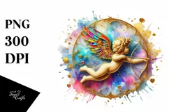 Cupid Angel Of Love Gesture Watercolor Florals Clipart Product Image 1