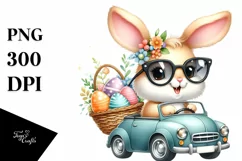Easter Bunny Egg Flower, Clipart |T-shirt, Mug PNG Product Image 8